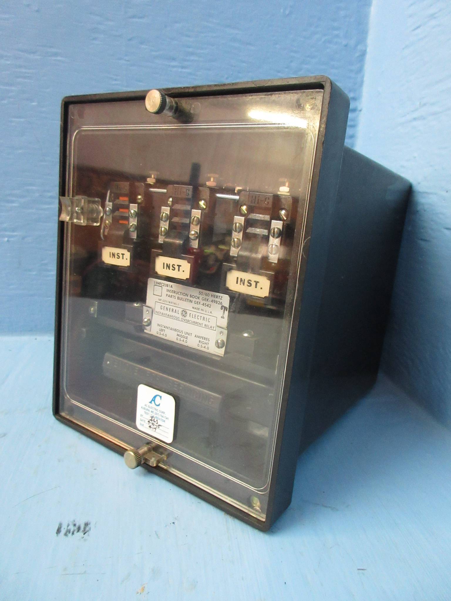 General Electric 12HFC23B1A Instantaneous Overcurrent Relay GE 50/60Hz